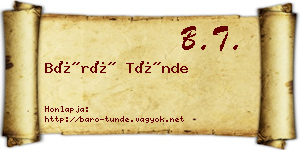 Báró Tünde névjegykártya